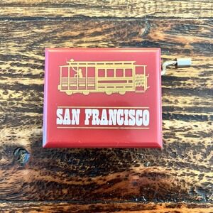 San Francisco California Music Box Company Cable Car Red Box Musical Souvenir